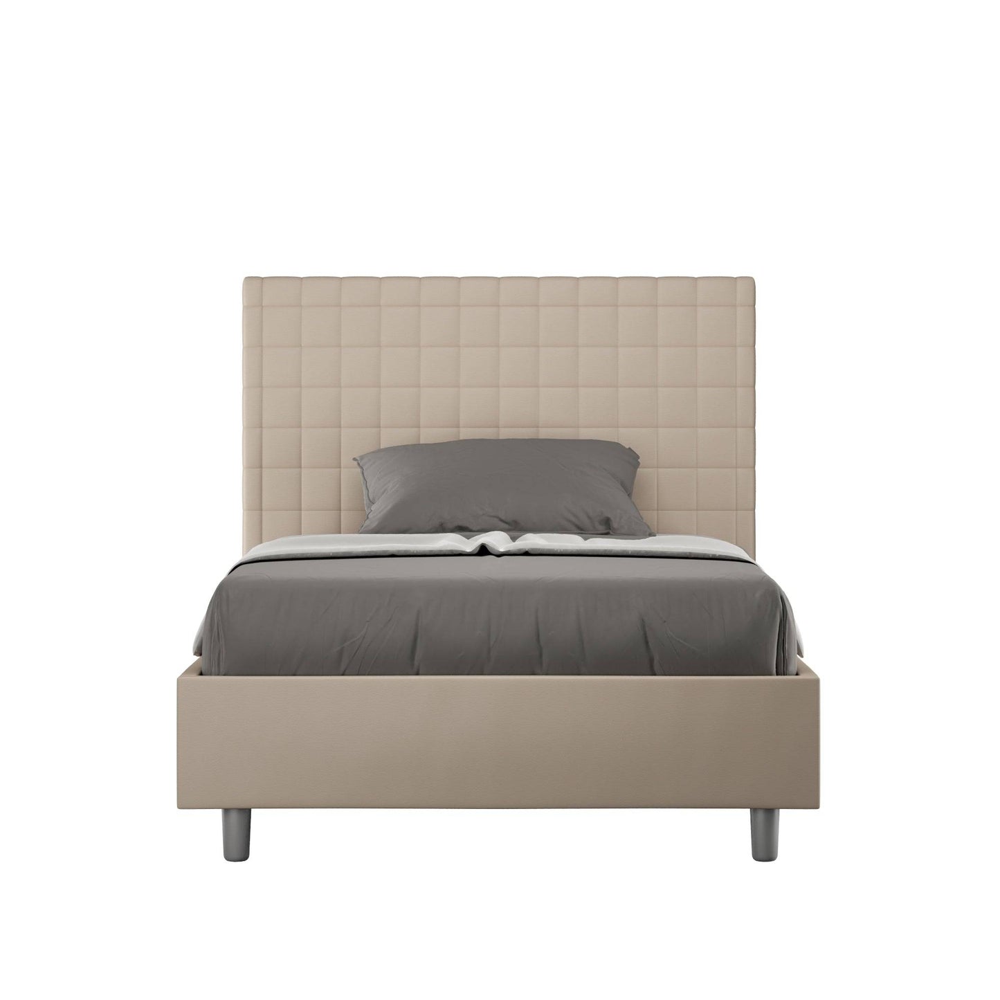 Letto singolo contenitore imbottito similpelle Sunny