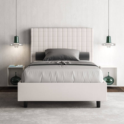 Letto singolo contenitore imbottito similpelle Sunny