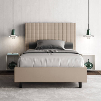 Letto singolo contenitore imbottito similpelle Sunny