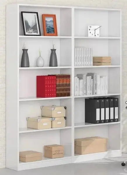 Bücherregal mit 5 Ablagen, mattweiß, 80 x 201 x 28 cm