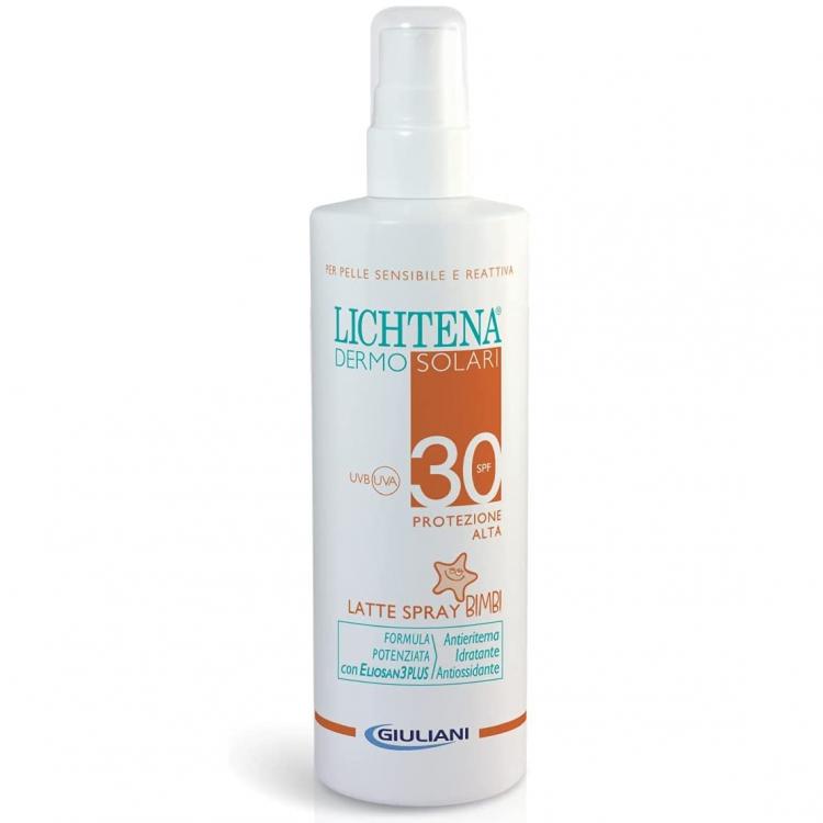 Lichtena Dermosolari Sonnenschutzmilch Spray für Kinder LSF 30, 200 ml, Anti-Rötungen