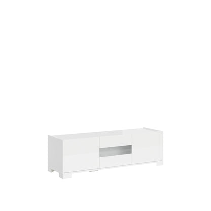 Highboard und Highboard mit TV-Ständer Riflesso Hochglanz Weiß und Kaschmir
