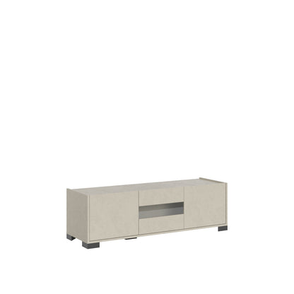 Highboard und Highboard mit TV-Ständer Riflesso Hochglanz Weiß und Kaschmir