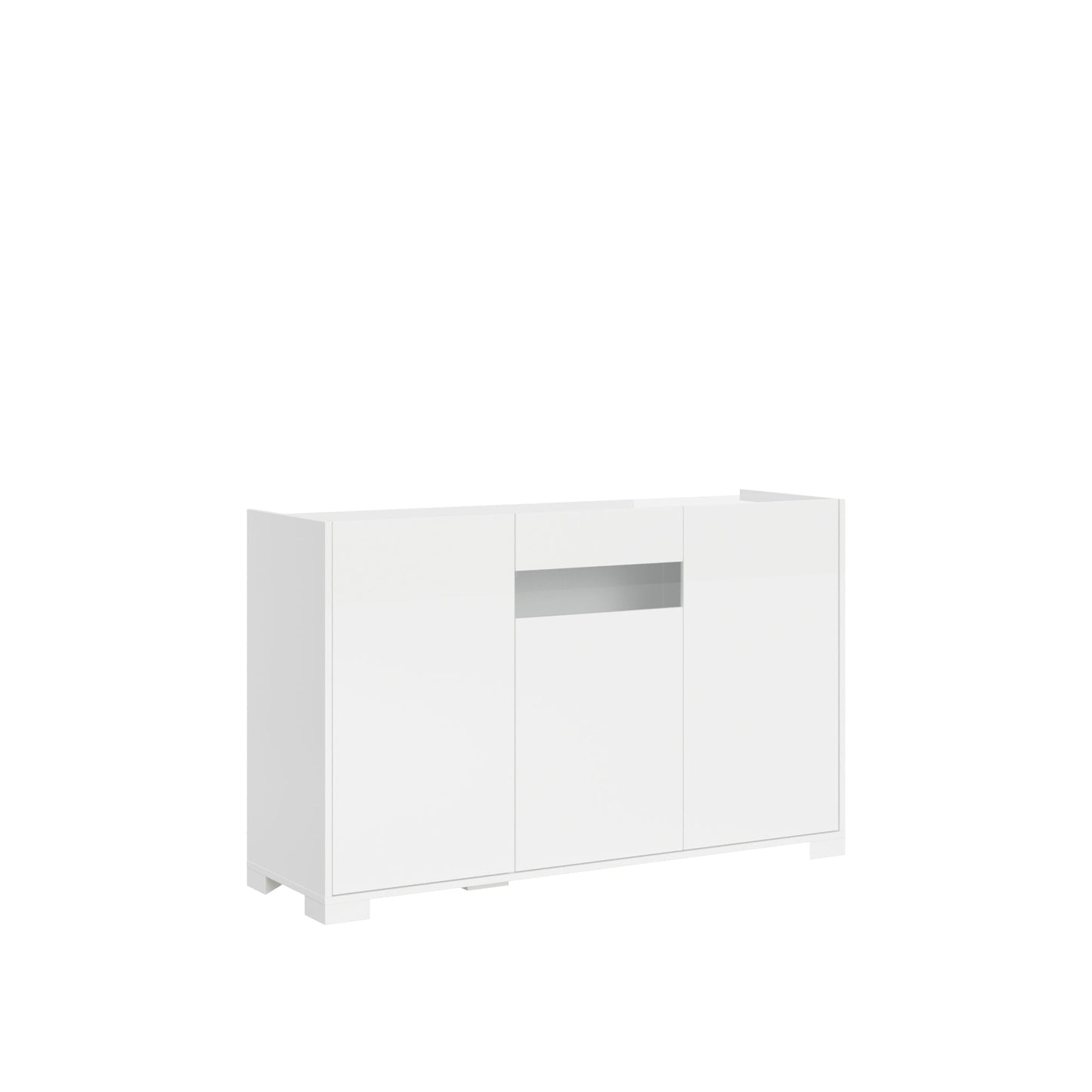 Highboard und Highboard mit TV-Ständer Riflesso Hochglanz Weiß und Kaschmir