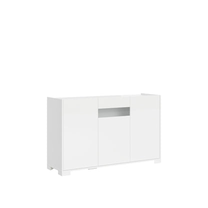 Highboard und Highboard mit TV-Ständer Riflesso Hochglanz Weiß und Kaschmir