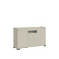 Madia and high Credenza with TV stand Riflesso white gloss and cashmere
