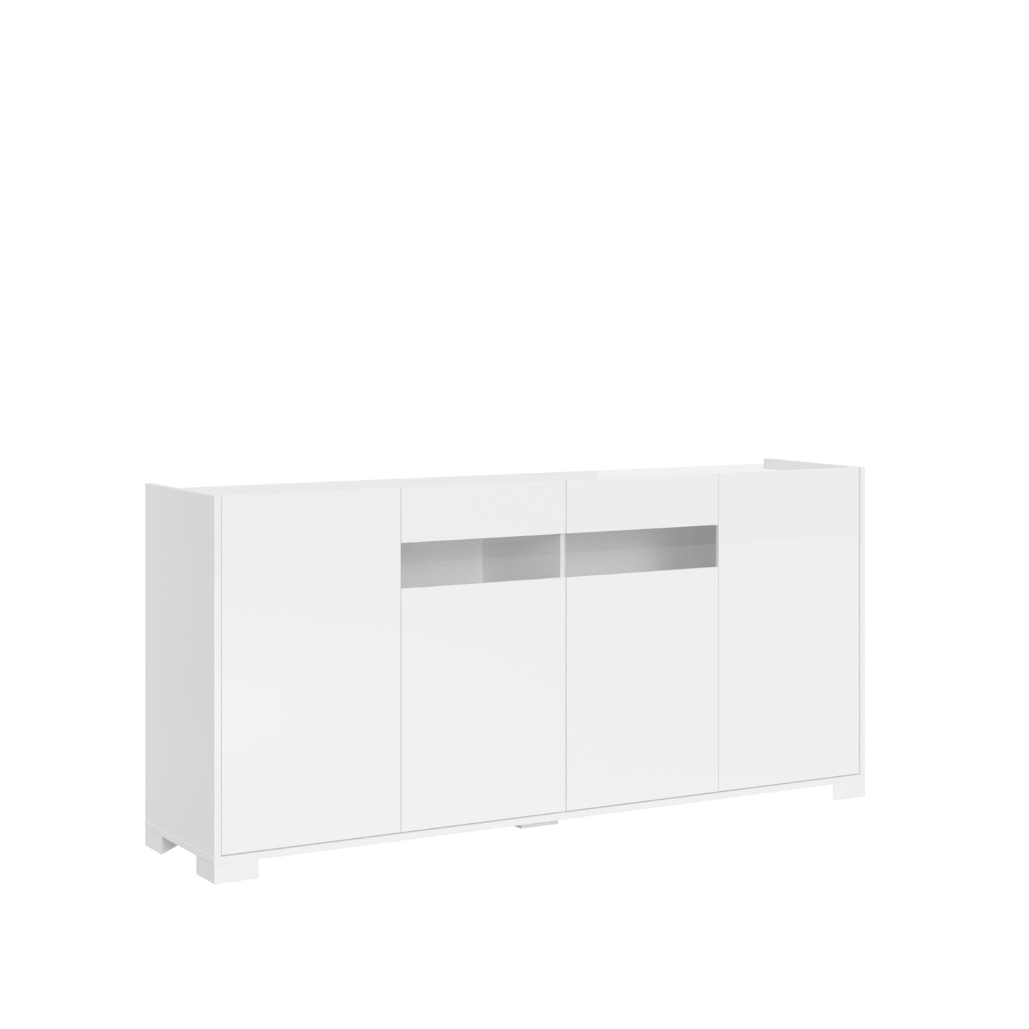 Highboard und Highboard mit TV-Ständer Riflesso Hochglanz Weiß und Kaschmir
