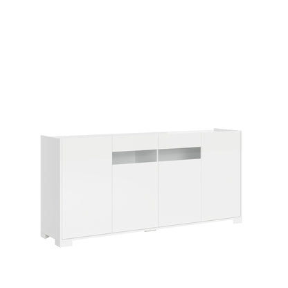 Highboard und Highboard mit TV-Ständer Riflesso Hochglanz Weiß und Kaschmir