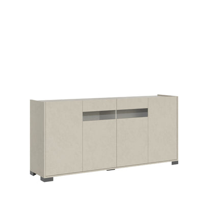 Highboard und Highboard mit TV-Ständer Riflesso Hochglanz Weiß und Kaschmir