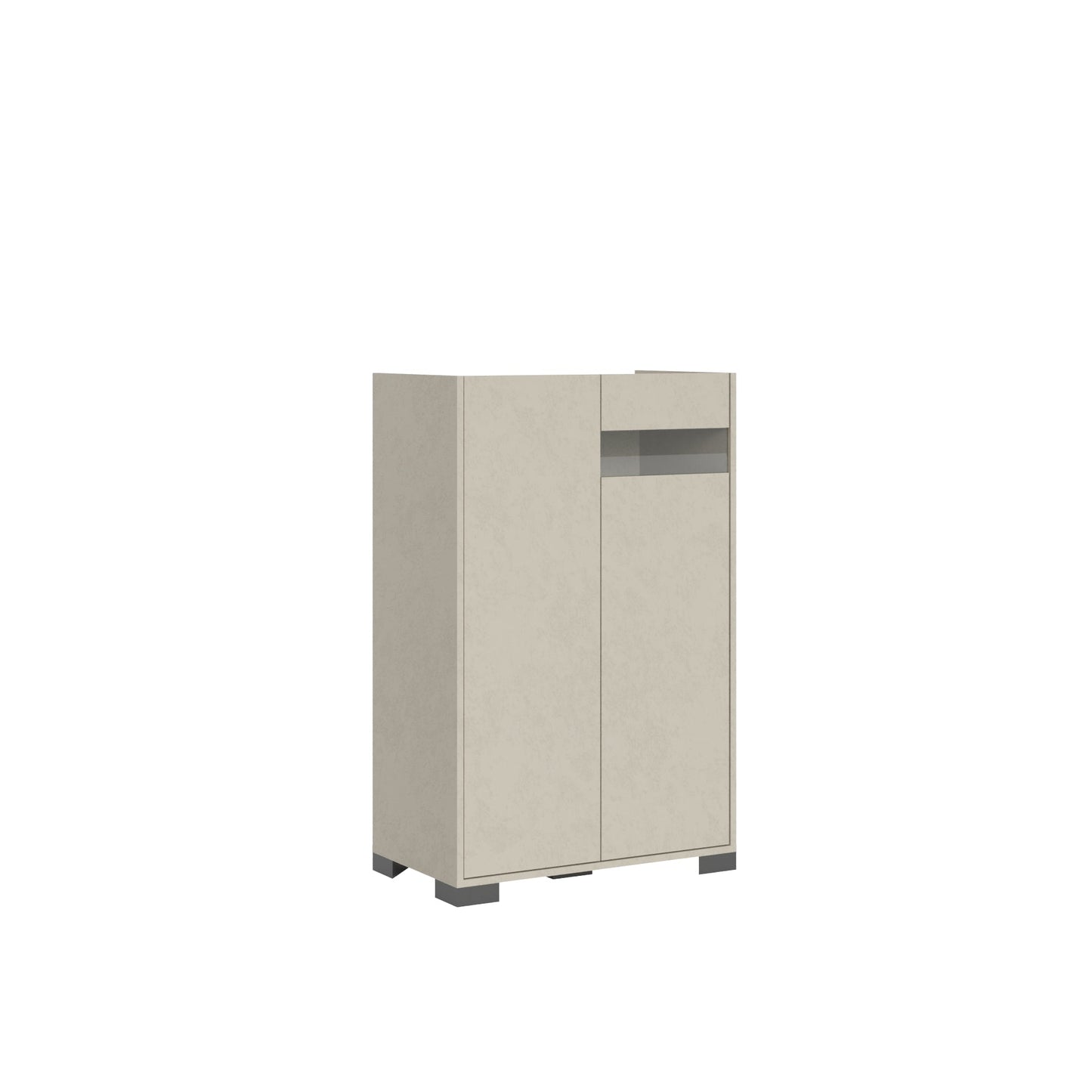 Highboard und Highboard mit TV-Ständer Riflesso Hochglanz Weiß und Kaschmir