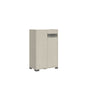 Madia and high Credenza with TV stand Riflesso white gloss and cashmere