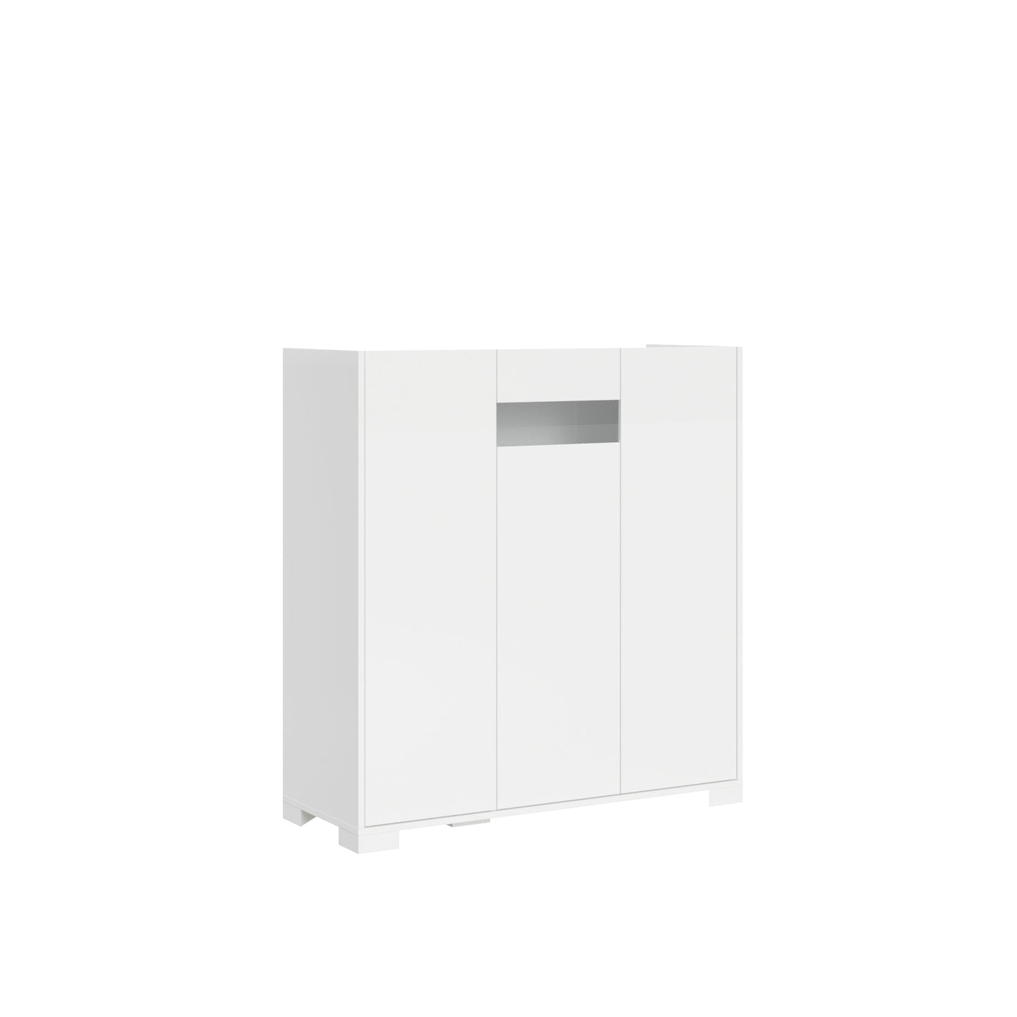 Highboard und Highboard mit TV-Ständer Riflesso Hochglanz Weiß und Kaschmir