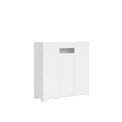 Highboard und Highboard mit TV-Ständer Riflesso Hochglanz Weiß und Kaschmir