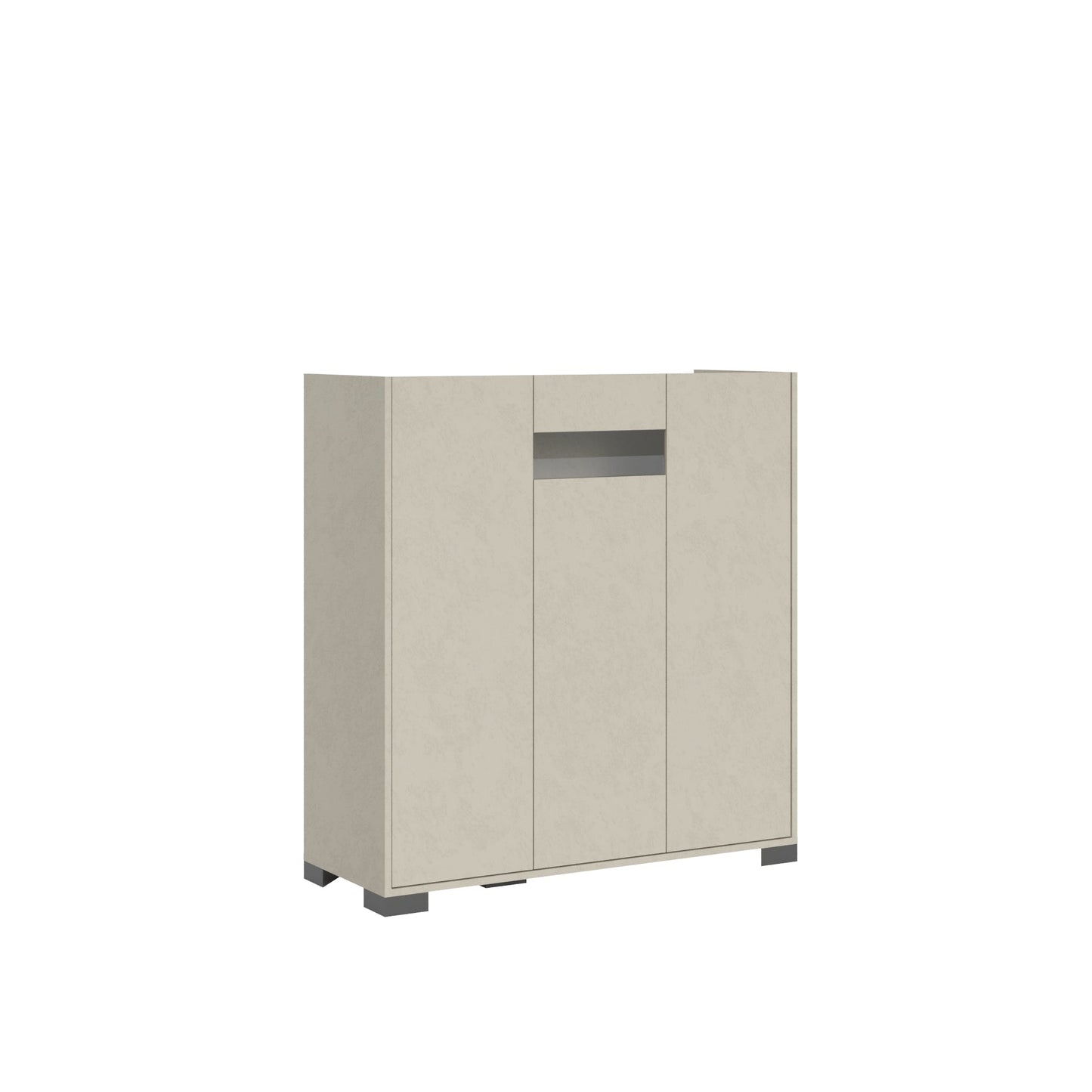 Highboard und Highboard mit TV-Ständer Riflesso Hochglanz Weiß und Kaschmir
