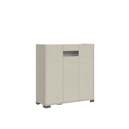 Highboard und Highboard mit TV-Ständer Riflesso Hochglanz Weiß und Kaschmir