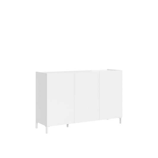 Sideboard und TV-Möbel Solaria Hochglanzweiß mit Türen und Schubladen
