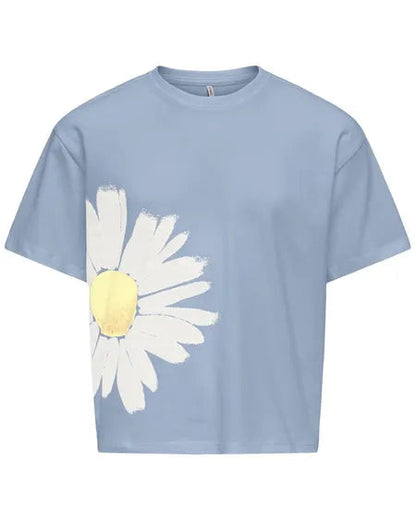 Only t-shirt da ragazza Kogbelle Print 15375189 celeste