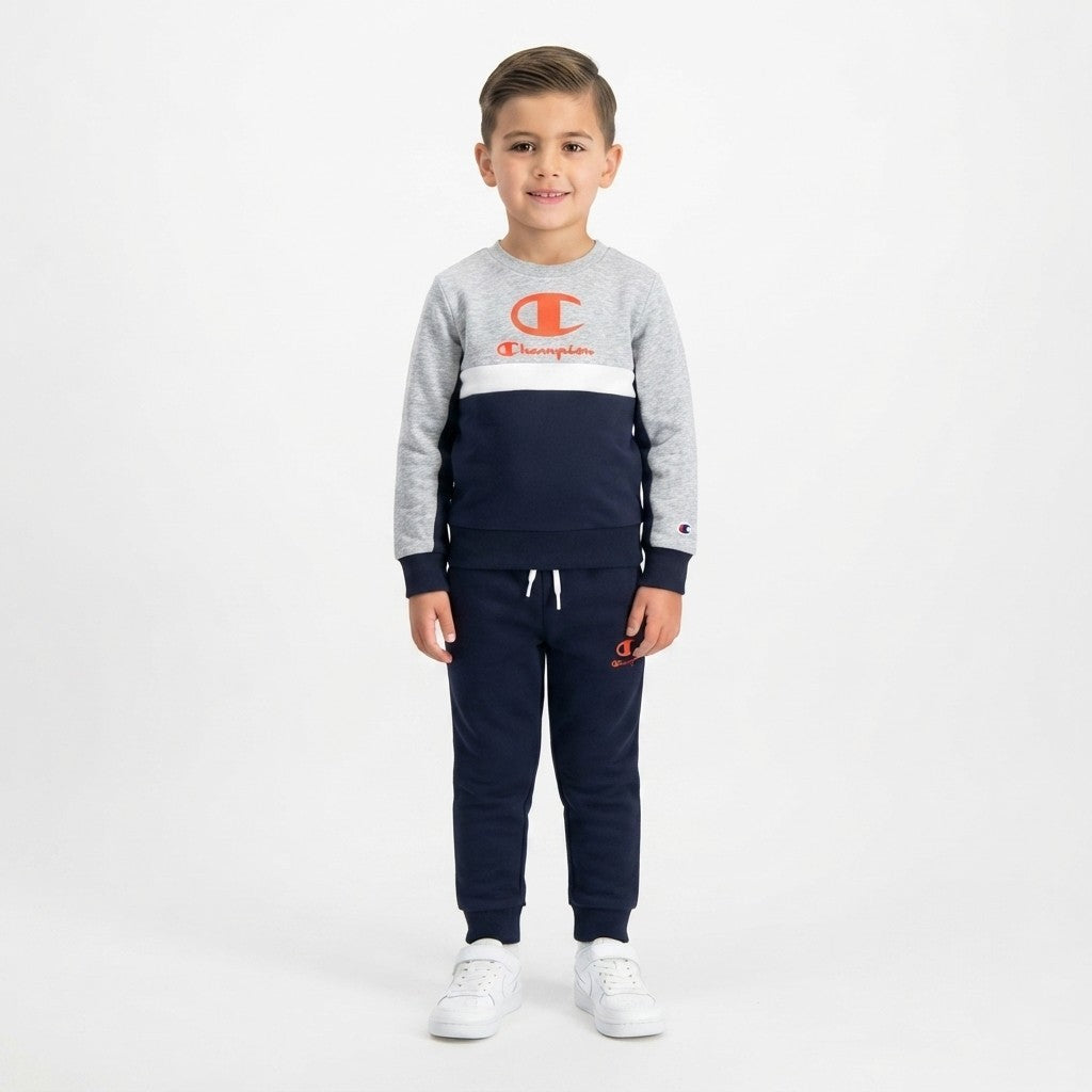 Champion Tuta Sportiva Junior Cotone Felpato Sweatsuit 307721 BS517 Blu