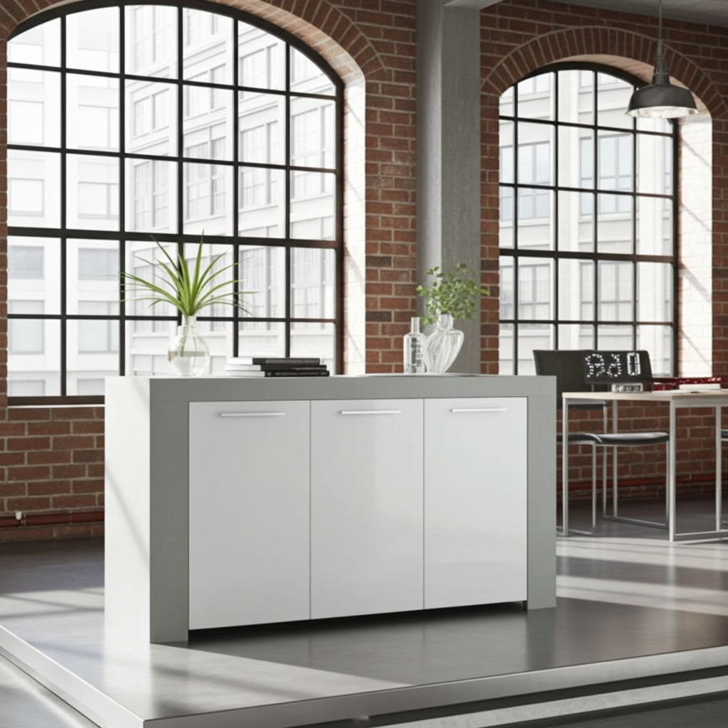 Sideboard 3 Doors Ambit White Cement