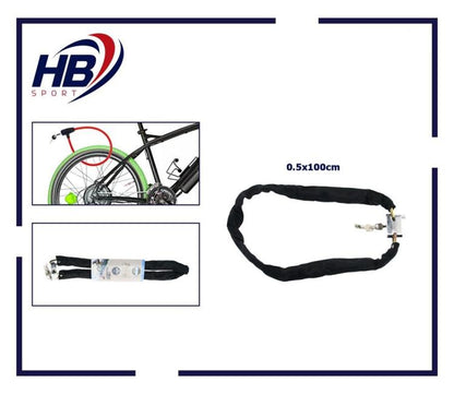 Kette + Vorhängeschloss Metall Diebstahlschutz für Roller Motorrad Fahrrad ummantelt 3 Schlüssel