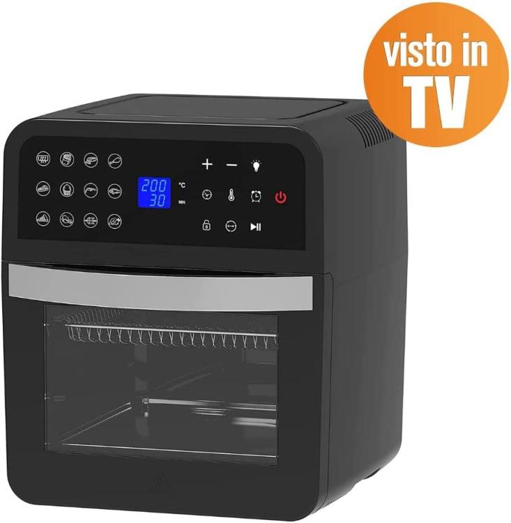 Melchioni Lucifer Heißluftfritteuse Backofen elektrisch 12 L 1800W Dörrgerät