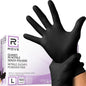 100 Disposable Black Nitrile Gloves Powder-Free Hypoallergenic Food Aesthetic L