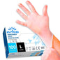 100 Disposable Transparent Hypoallergenic Powder/Latex-Free Vinyl Gloves |L