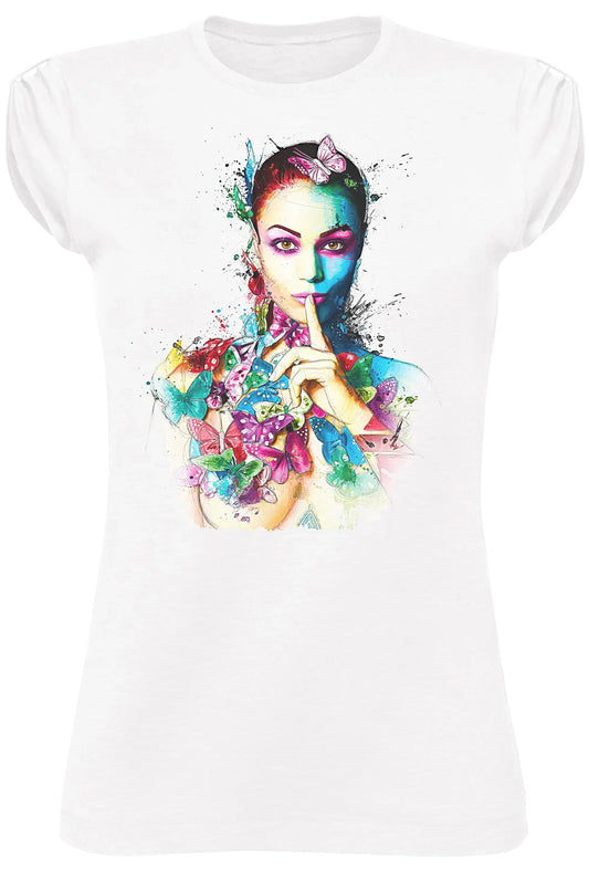 T-shirt Papillons Stilizzato Donna — Cotone Bio