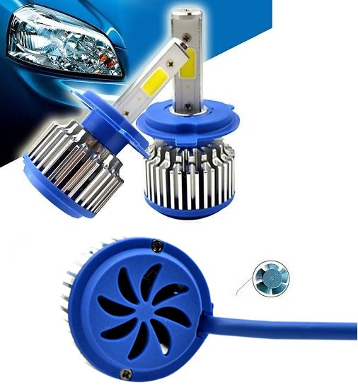 PAAR LED-SCHEINWERFERLAMPEN AUTO ERSATZ H4 LED 3800 LUMEN 6000K 12V 36W LÜFTER