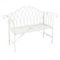Annette garden bench in antique white powder-coated steel - Dimensions: 128 x 40 x 93 h cm