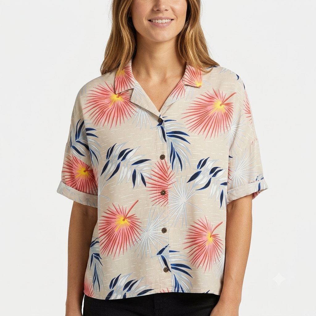 Lee Camicia Uomo Beige Floreale Resort Floral - L46DDWNQ
