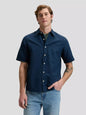 Lee Men's Short Sleeve Shirt 112376564 Rivet Navy Linen Cotton