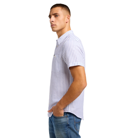 Lee camicia manica corta da uomo a righe 4112349347 blu