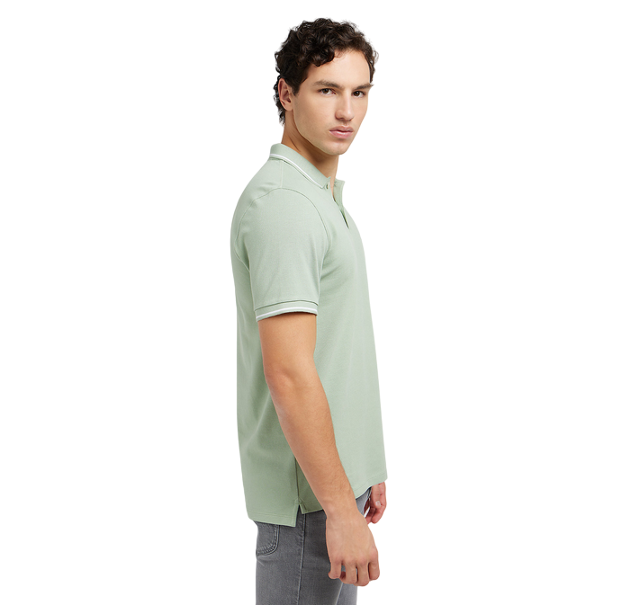 Lee Polo Manica Corta Uomo Cotone Piqué Verde Salvia - 112349953