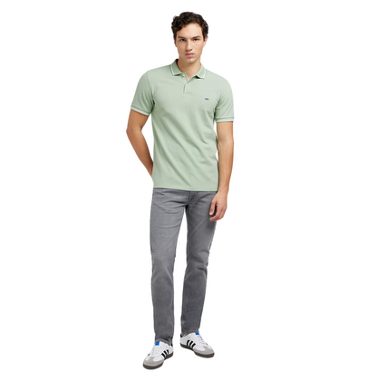 Lee Polo Manica Corta Uomo Cotone Piqué Verde Salvia - 112349953