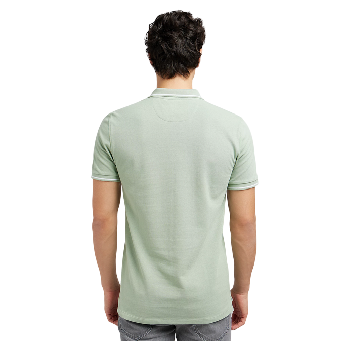 Lee Polo Manica Corta Uomo Cotone Piqué Verde Salvia - 112349953