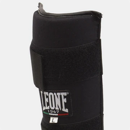 Leone Paratibia Basic PT132 Nero – Paratibia unisex, protezione allenamento, chiusura velcro regolabile