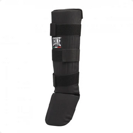 Leone Paratibia Basic PT132 Nero – Paratibia unisex, protezione allenamento, chiusura velcro regolabile