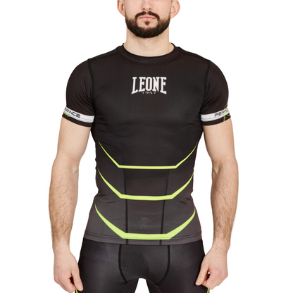 Leone maglia manica corta Rashguard Revo AB927F nero-fluo