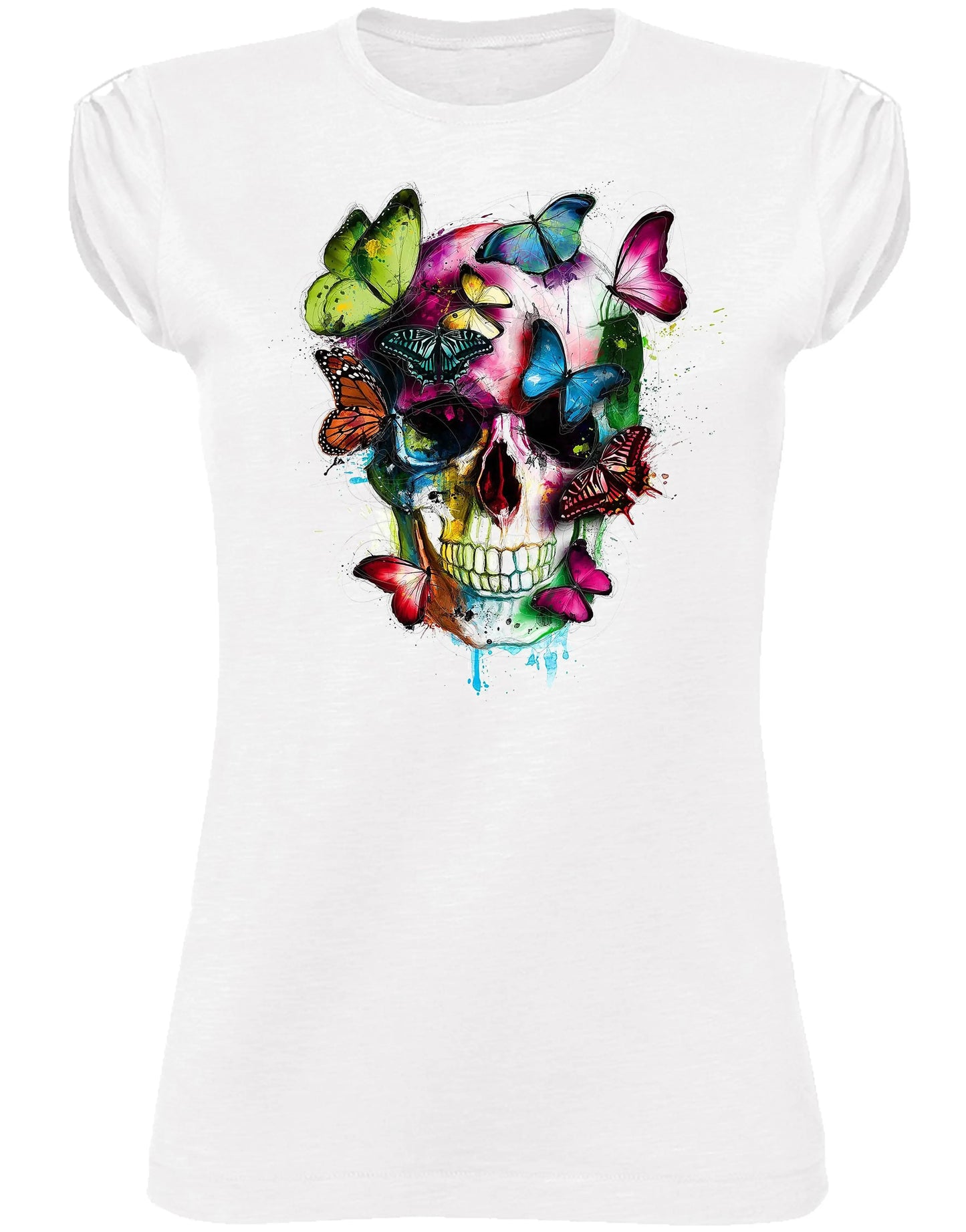 T-shirt Donna Skull Les couleurs de l'âme - Cotone Bio