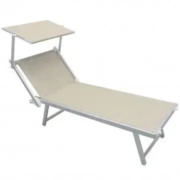 Lettino Bari Beige Melange: Alluminio, Textilene 2x1, cm 181x61x38