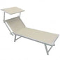 Bari Beige Melange Sun Lounger: Aluminum, 2x1 Textilene, 181x61x38 cm