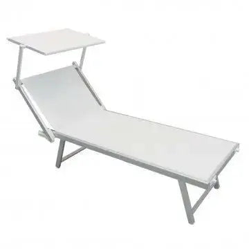Liege Bari Weiß: Aluminium und Textilene, 181x61x38 cm