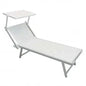 Bari White Sun Lounger: Aluminum and Textilene, 181x61x38 cm