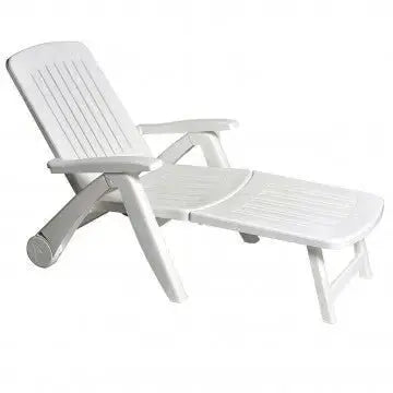 Lettino Cancun con Ruote: Polipropilene, Schienale Regolabile, cm 72x190x60