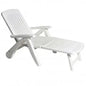 Cancun Sun Lounger with Wheels: Polypropylene, Adjustable Backrest, 72x190x60 cm