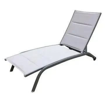 Liege Itaca Stapelbar: Aluminium Taupe, Textilene Gepolstert Ecru', cm 194x71x83