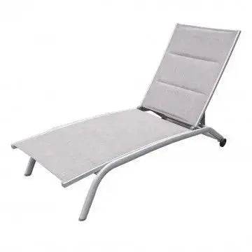 Liege Itaca Stapelbar: Aluminium Taupe, Textilene Gepolstert Ecru, cm 194x71x83