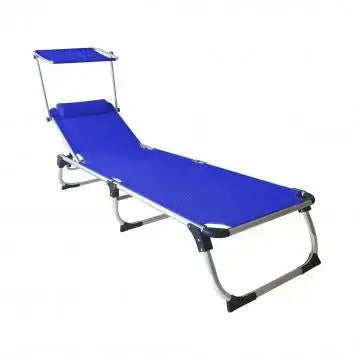 Lettino Pieghevole Kamp - Blu, 188x59x30 cm