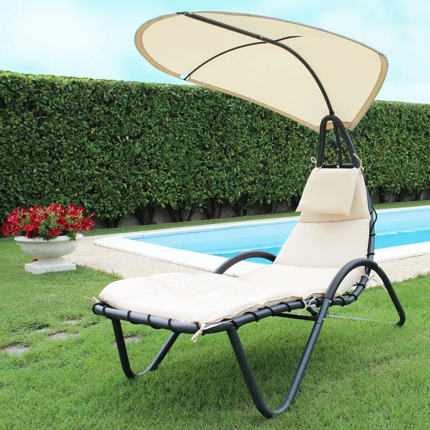 Lettino da giardino capri con tettuccio